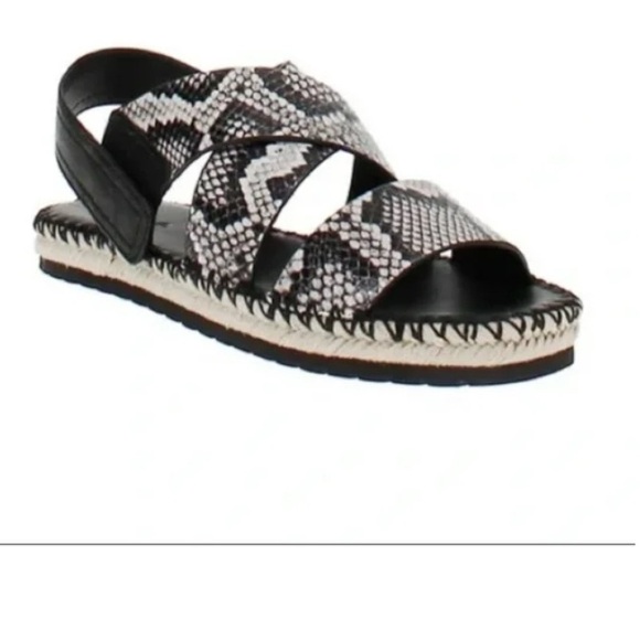 Vince Tenison Sahara, sz 7.5, leather snake print espadrille, dust bags! - Picture 3 of 7